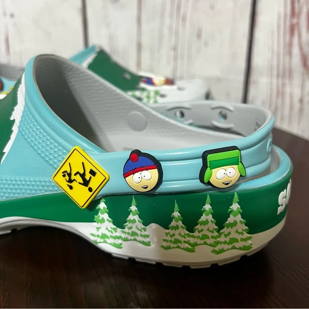 Crocs x South Park Classic Clog with 8 character jibbitz ins mens Size 10 NIB